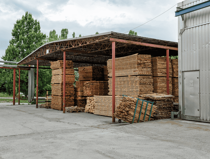 Stacked okoume plywood for Belgium export – AEW Wood Gabon