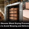 Okoume wood drying process for plywood manufacturing