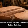 Okoume wood used as a tonewood for building acoustic and electric guitars.