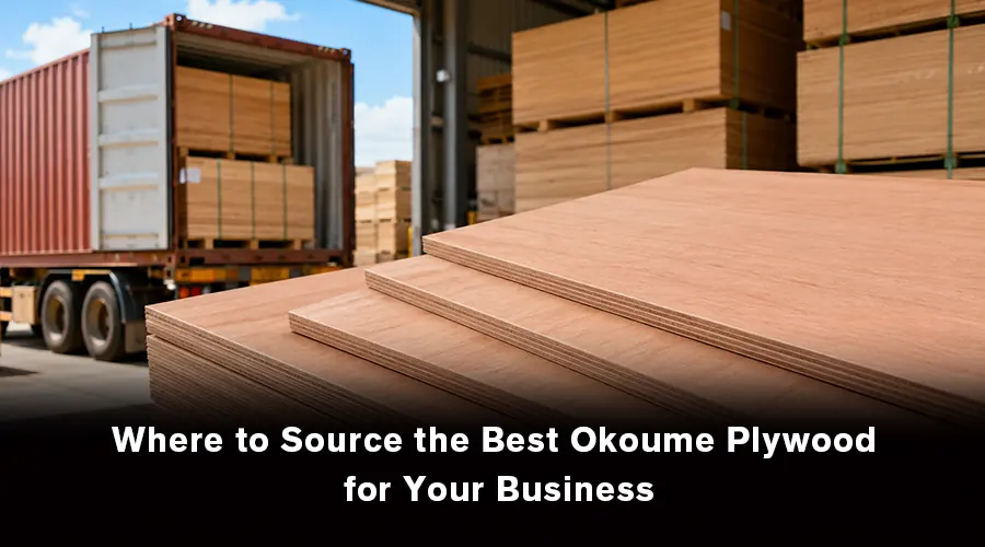 High-quality Okoume plywood sourced for furniture, construction, marine, and other business applications.