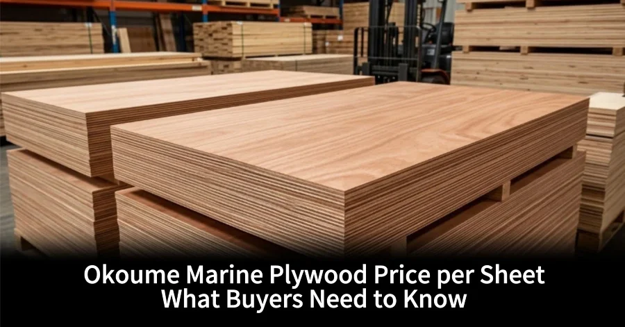 Okoume marine plywood sheets showing the wood grain and panel surface for price comparison